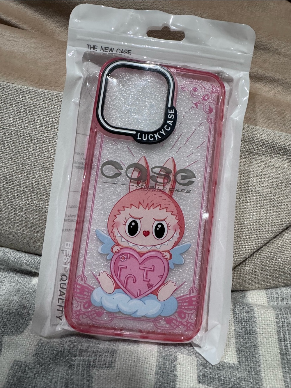 Pink Labubu iPhone 15 Pro max case